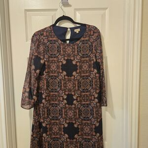 Daniel Cremieux Black and Orange Mini Dress